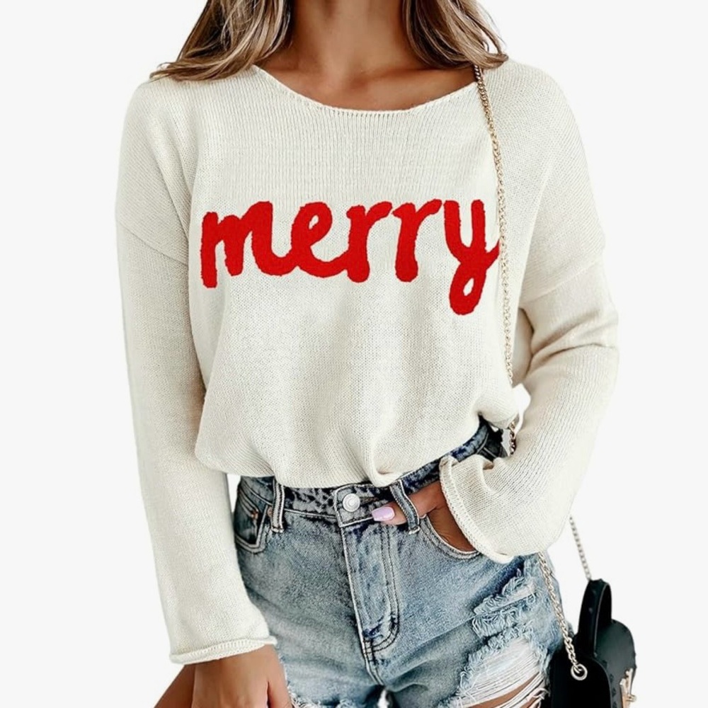Festive ‘Merry’ sweater